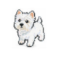 White Dog Portrait Charm handmade pixel bead pet product