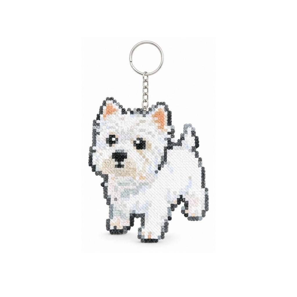 White Dog Portrait Charm