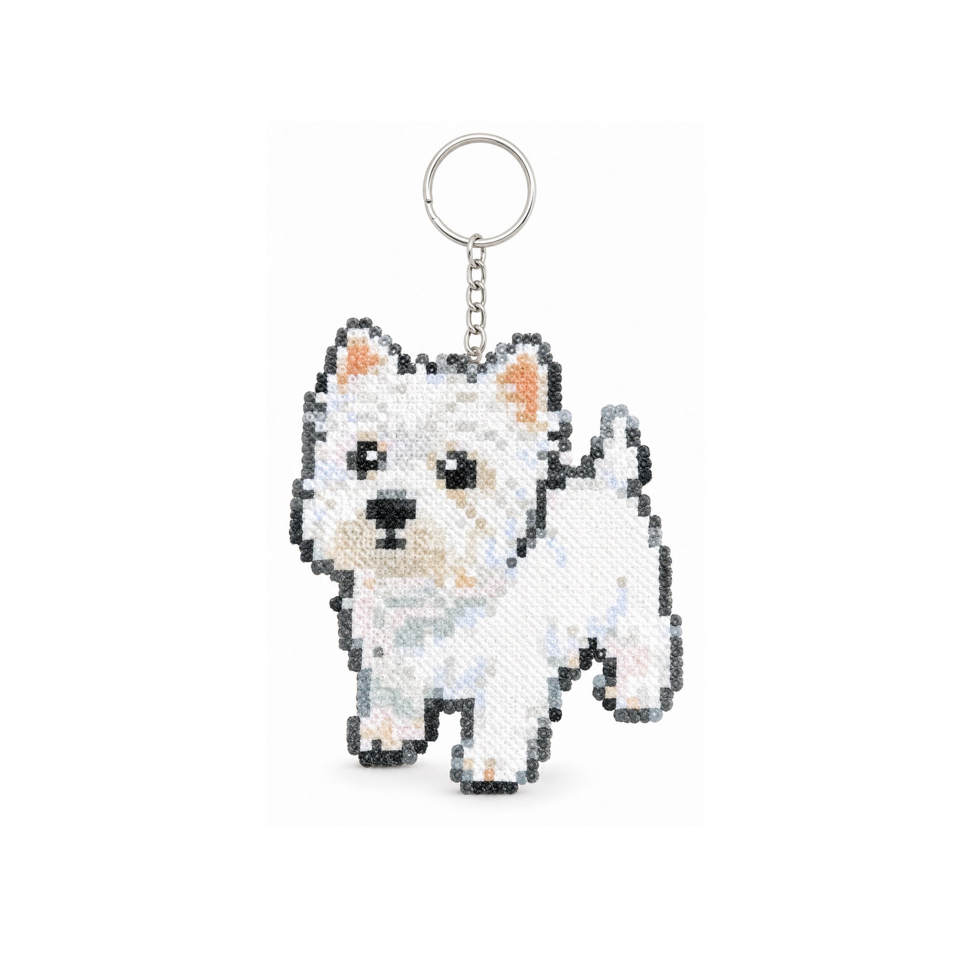 White Dog Portrait Charm