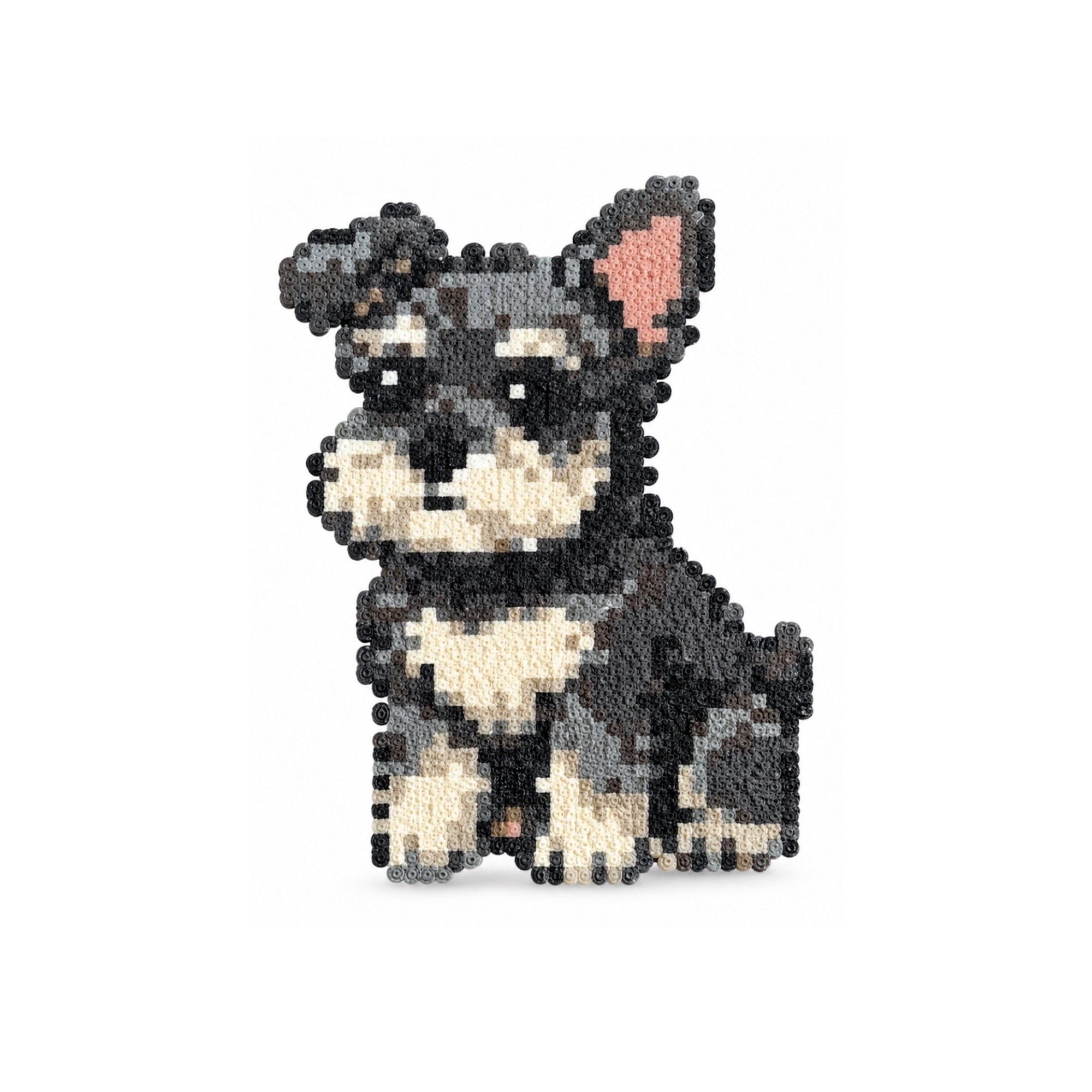 Black Dog Portrait Phone Loop handmade pixel bead pet product