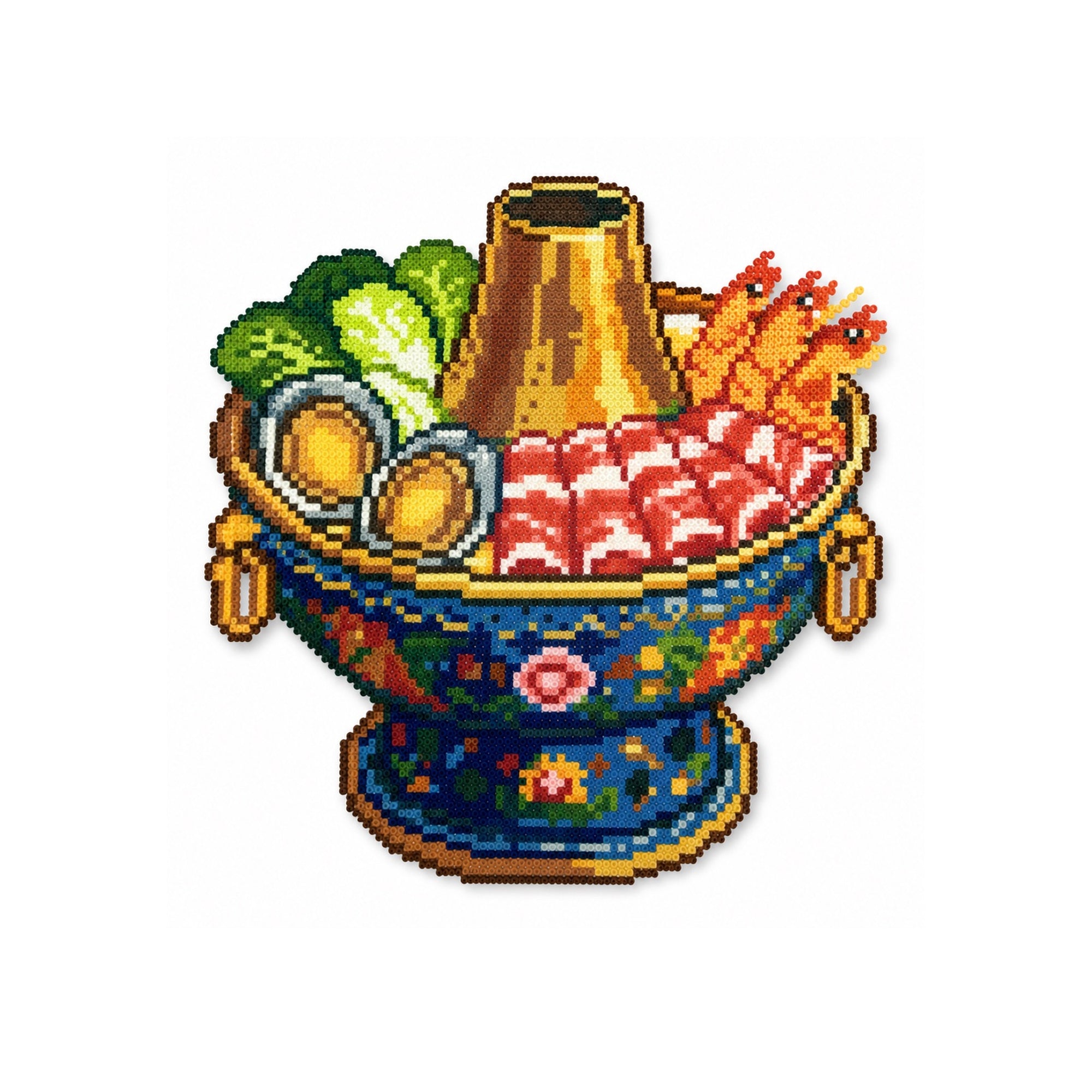Hot Pot Feast Pixel Art handmade pixel bead product