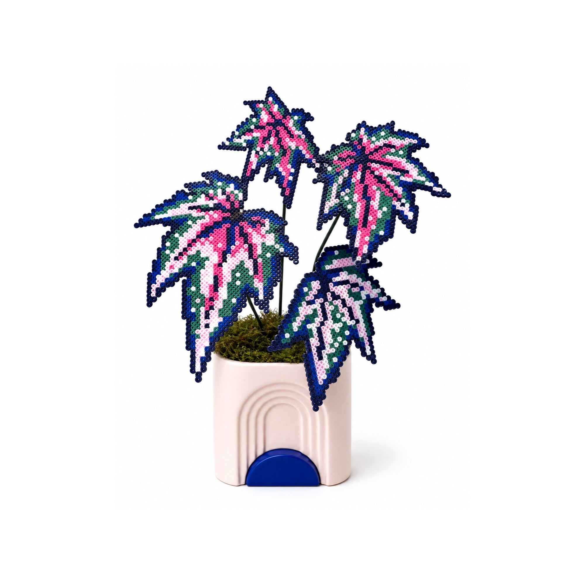 Robert Golden Begonia Pixel Plant handmade pixel bead plant, pot not included